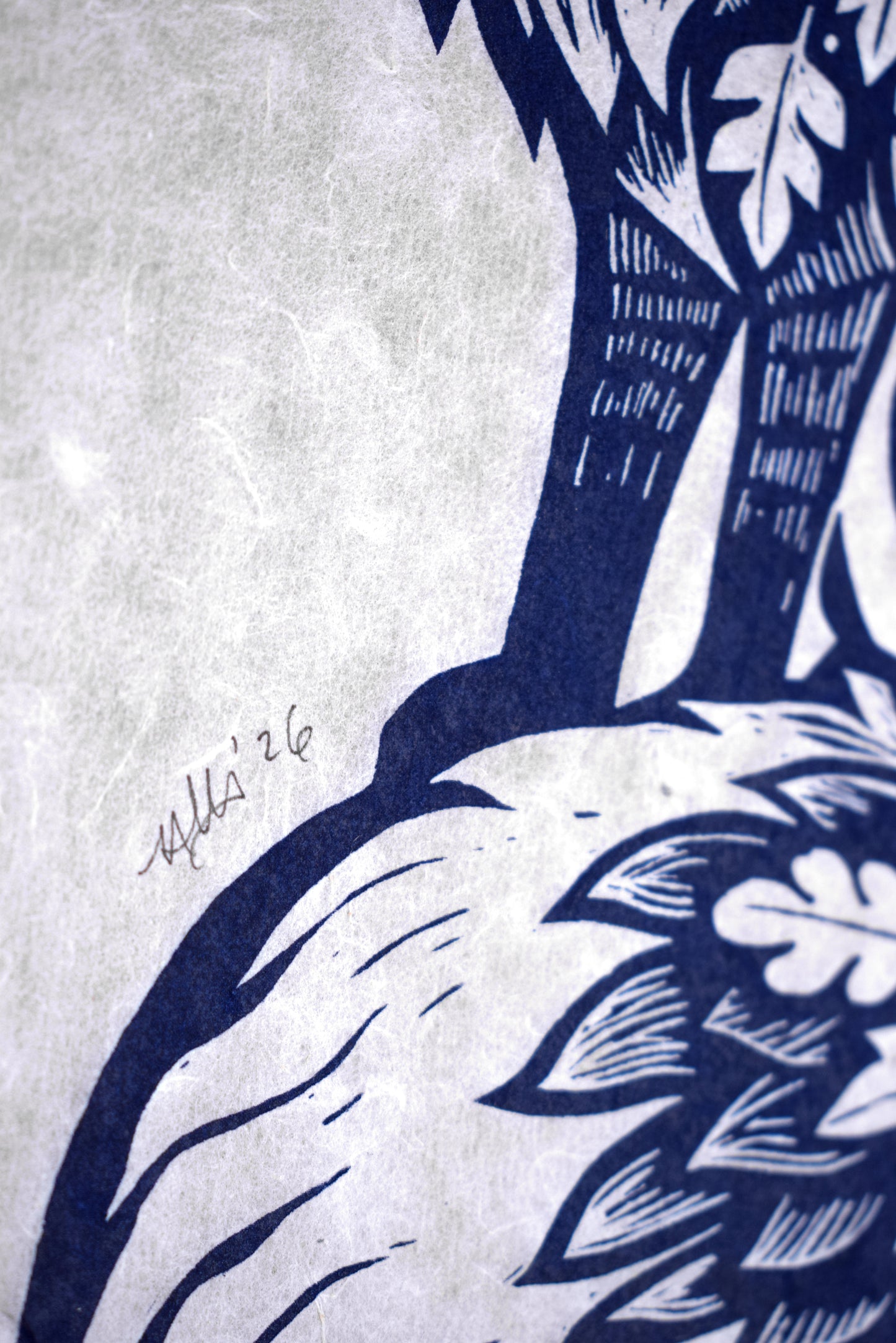 Prussian Blue Screenprint on Mitsumata (p20)