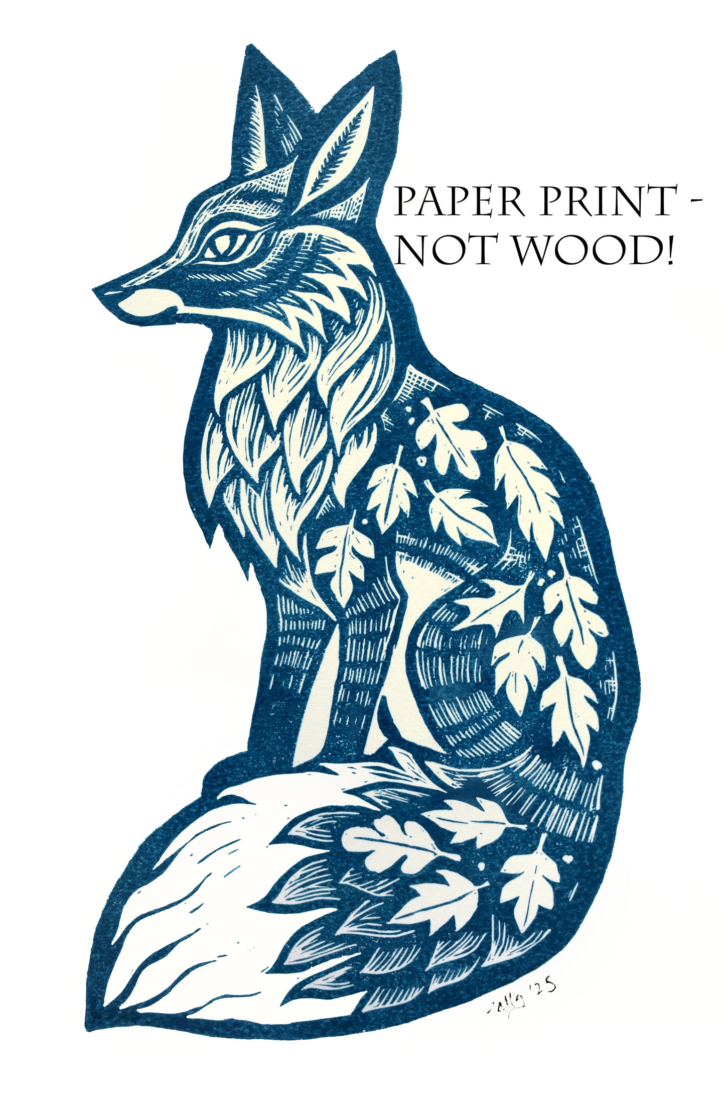 Fox - Lino Print on Paper