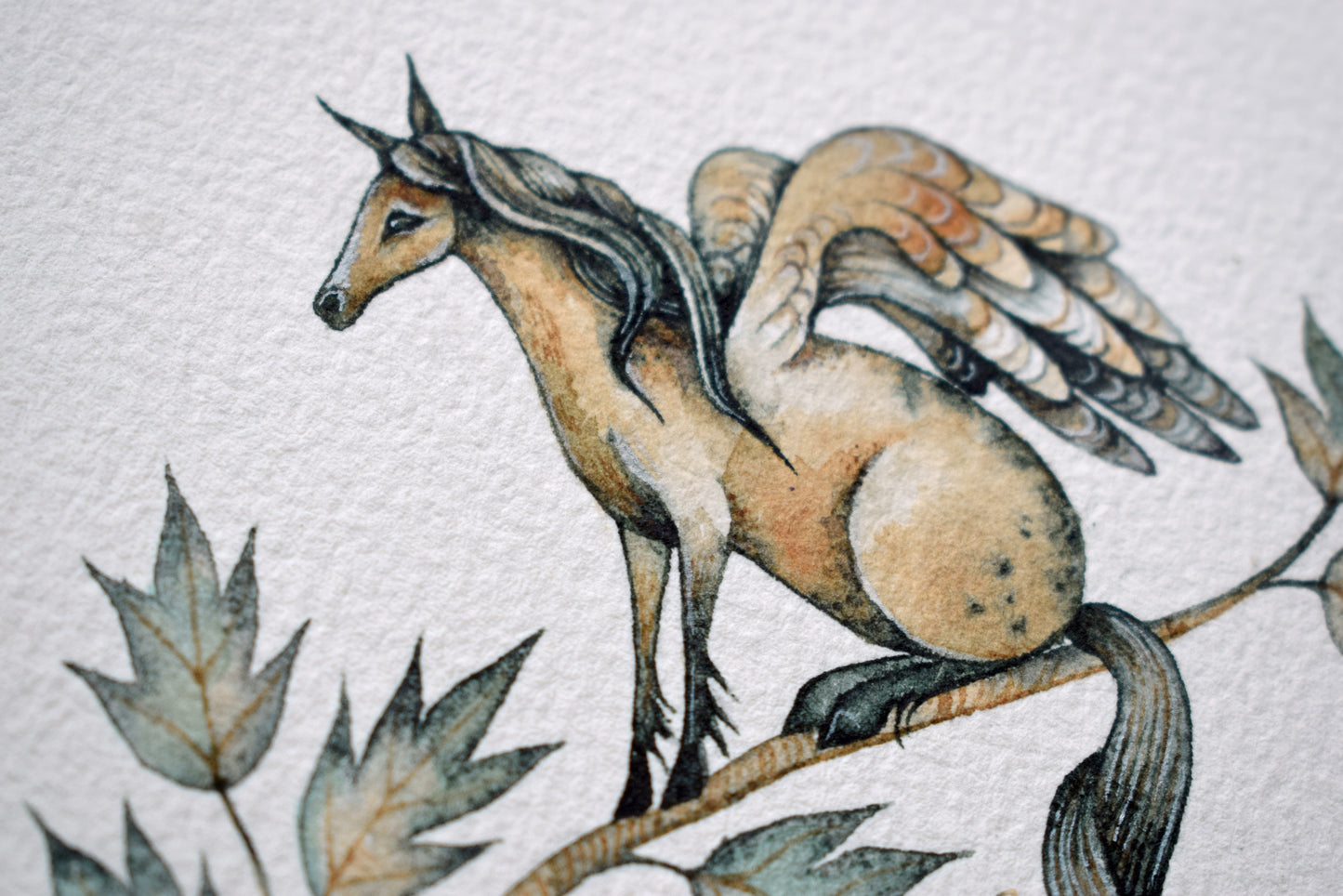 Hedgerow Pegasus - Original Watercolour in Mount