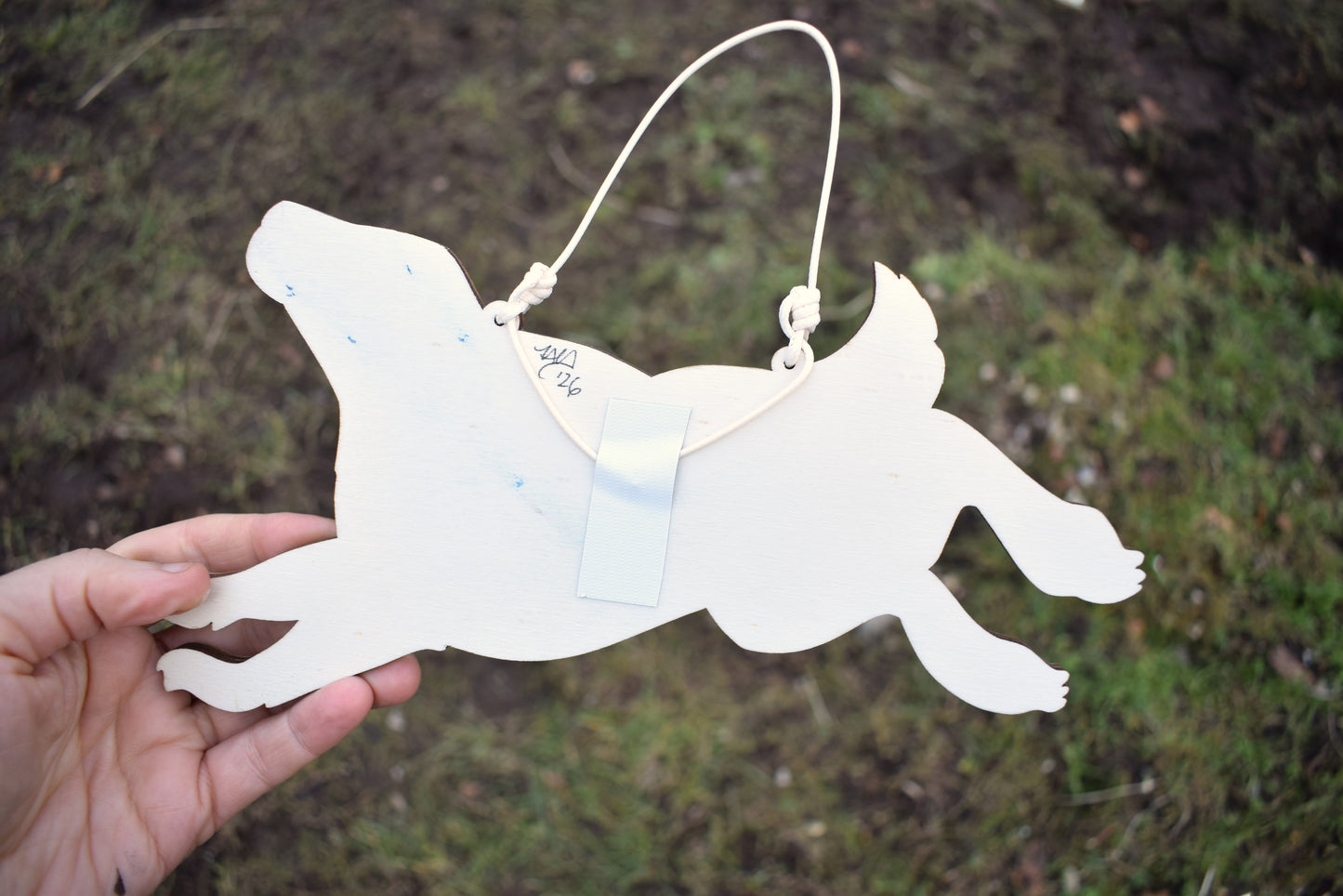 Deep Blue Hare Wall Hanging (b25)